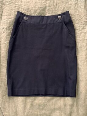 Banana Republic Navy Pencil Skirt with Grommet Accents